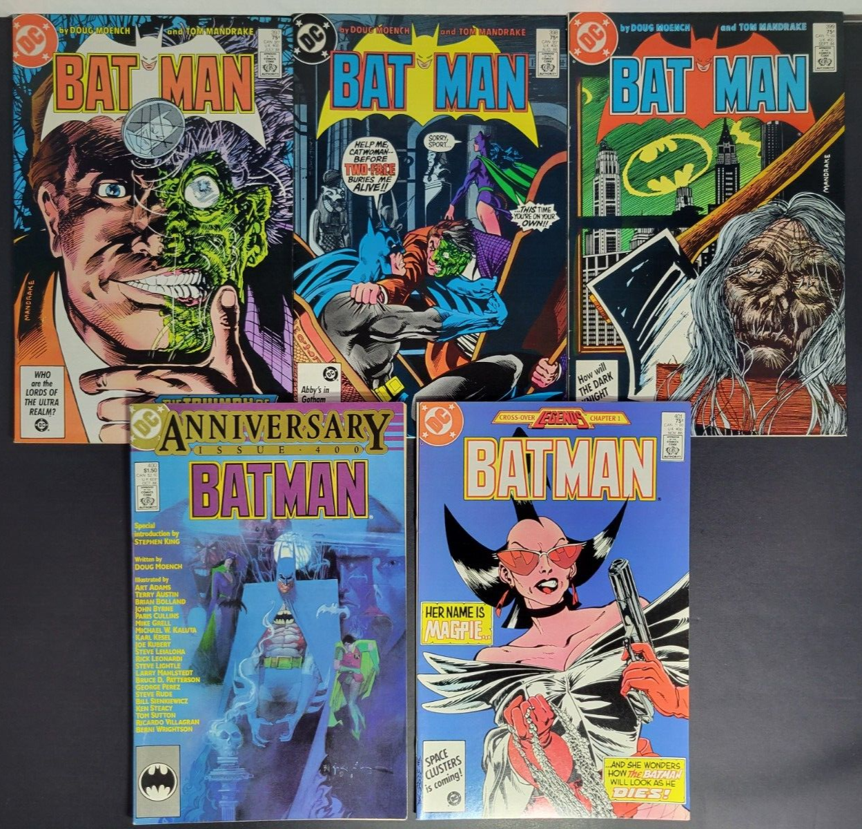 Batman #397 398 399 400 401 1986 DC Comics Lot Anniversary