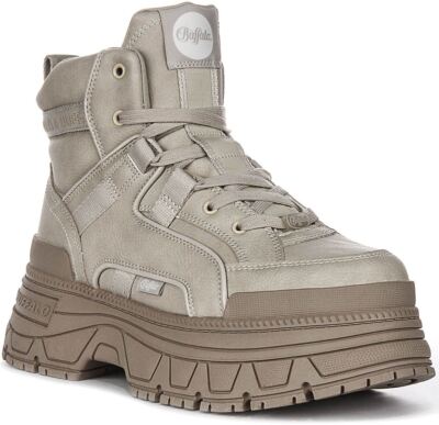 Buffalo Fusion Hybrid Mid Soft Footbed Platform Womeans Sneakers Cream  6 - 10