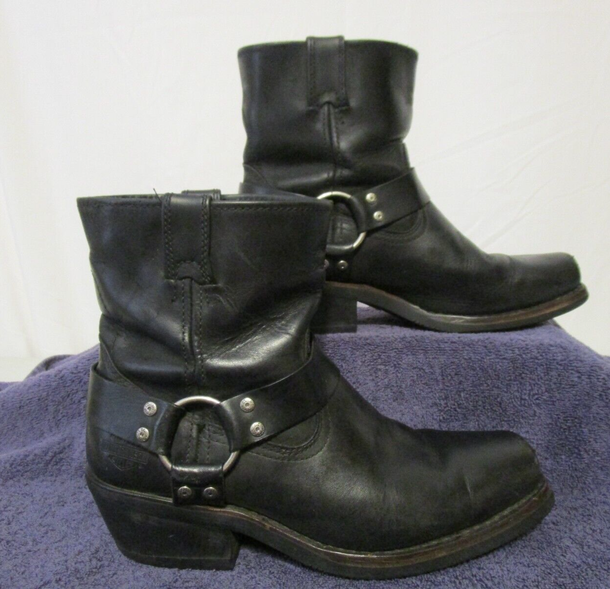 Harley Davidson Laredo Women’s Size 11 Black Leather Harness Boots #84355