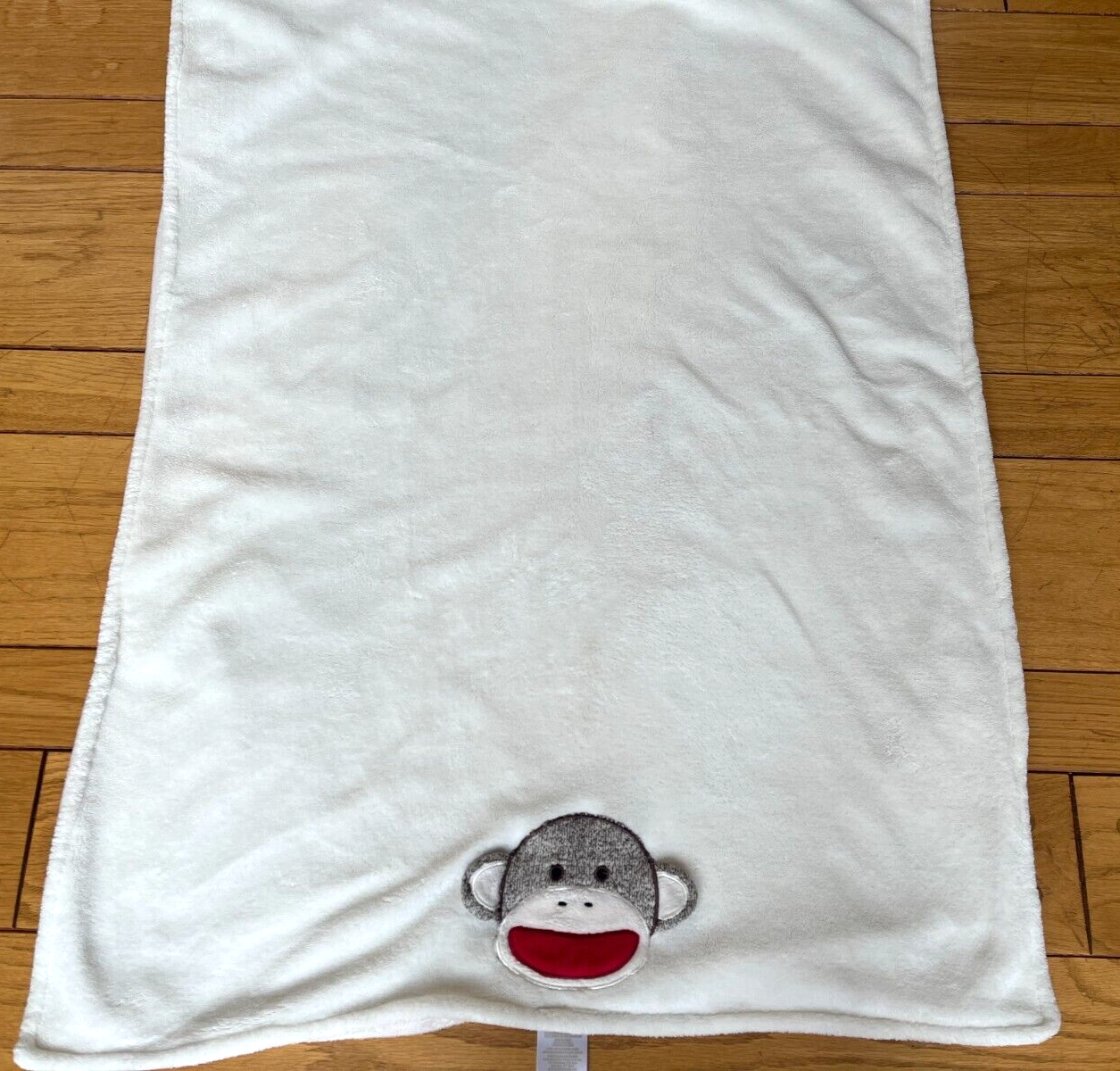 Monkey Face Blanket Lovey Soft Solid Unisex Euc