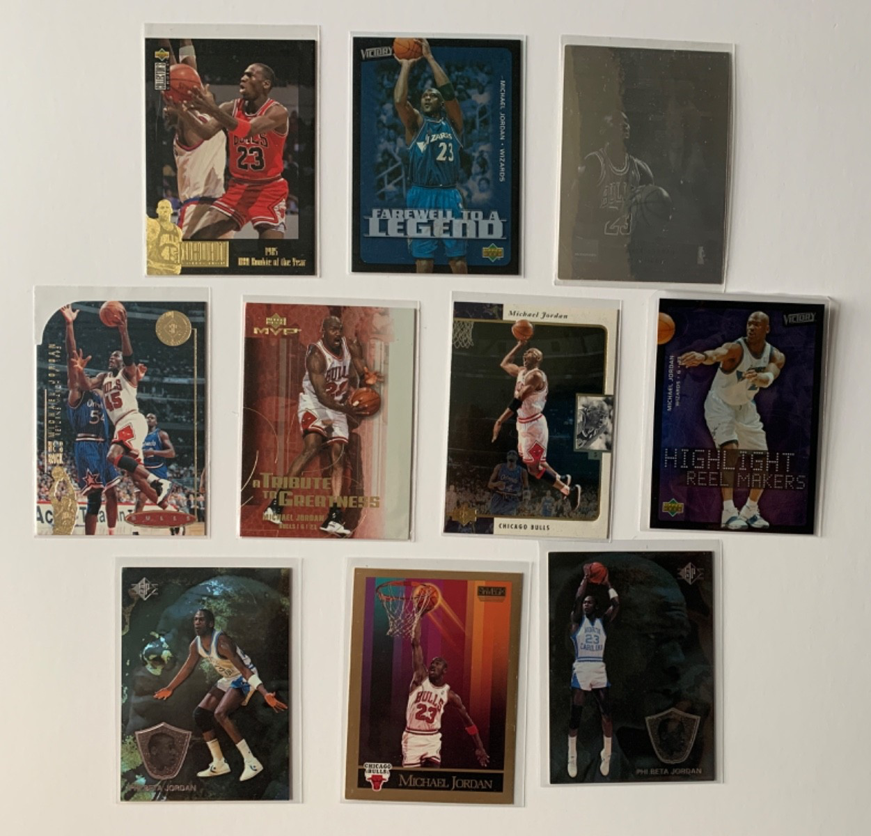SP Authentic Upper Deck Hologram MVP Skybox Michael Jordan Huge Card Lot of 10