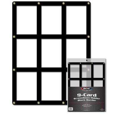 BCW 9-CARD BLACK BORDER FRAME SCREWDOWN HOLDER Sports Wall Storage Display Case
