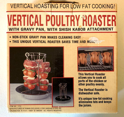 Vertical Poultry Roaster with Shish Kabab Attachment NEW in Box