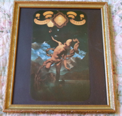 Maxfield Parrish ''Prometheus'' Edison Mazda Advertising Framed Print  Age Unknown