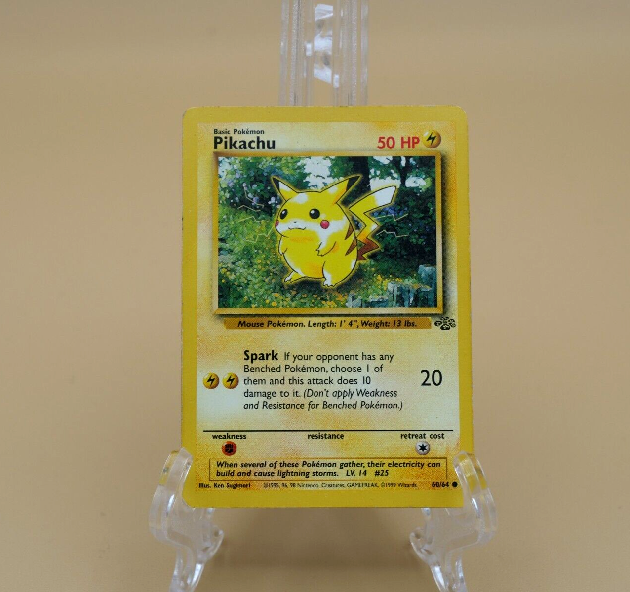 Pokemon 1st Edition, Pikachu Spark Basic Pokemon 50 HP, LV14, #25, 60/64 Pokemon 1st Edition, Pikachu Spark Basic Pokemon 50 HP, LV14, #25, 60/64