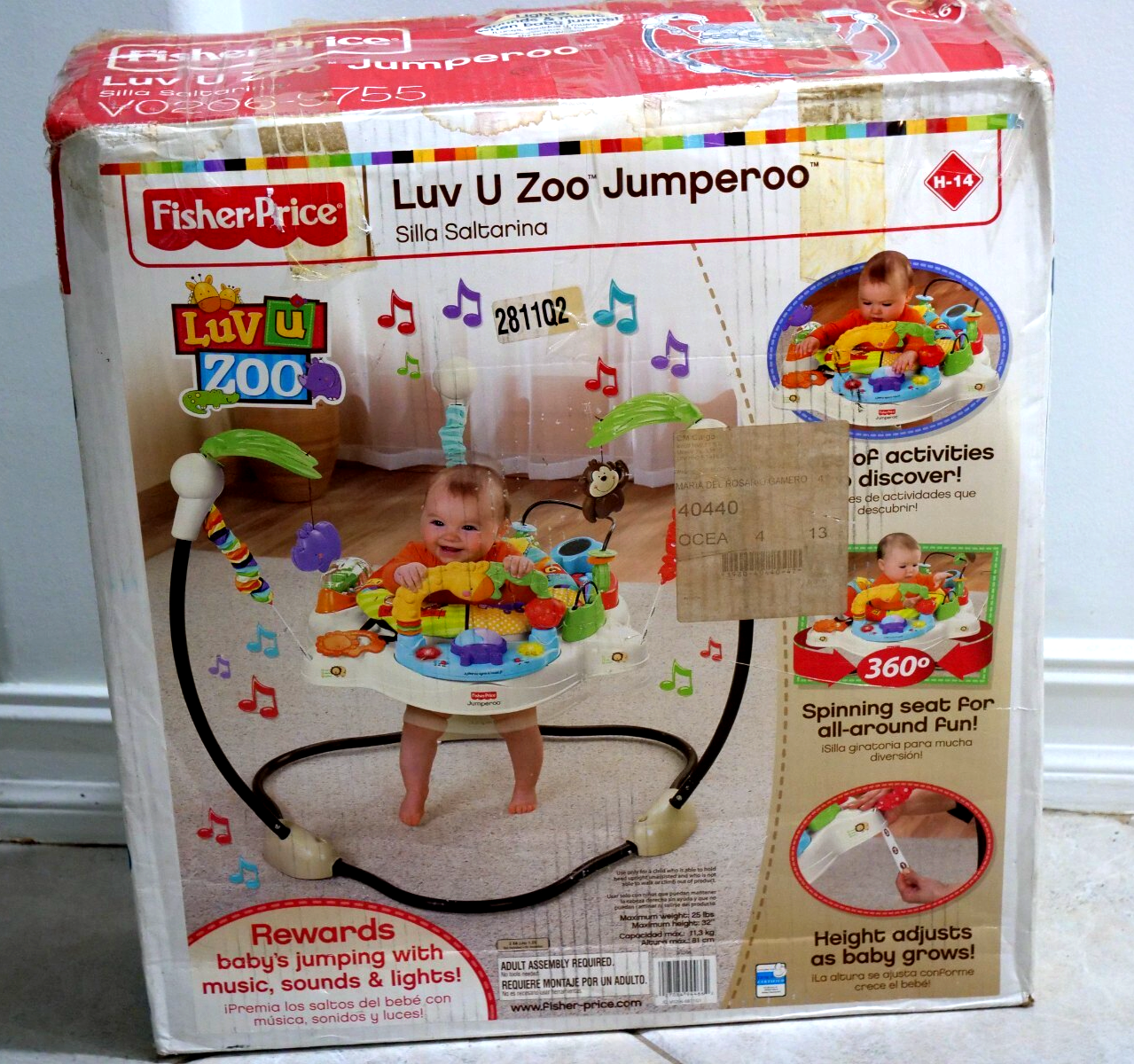 Luv U Zoo Jumperoo Fisher Price Silla Saltarina V0206-9755 | eBay