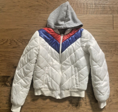 Retro Outer Edge Hoody Puffer Snowboard Jacket Coat Youth Medium Unisex
