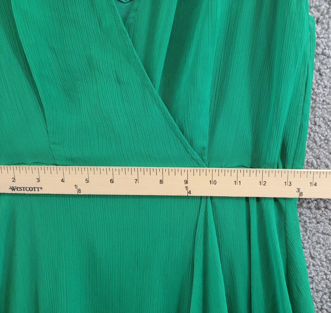Calvin Klein A-Line Midi Dress Women's 4 Green V-Neckline Button Zip Closure~ - Picture 5 of 16