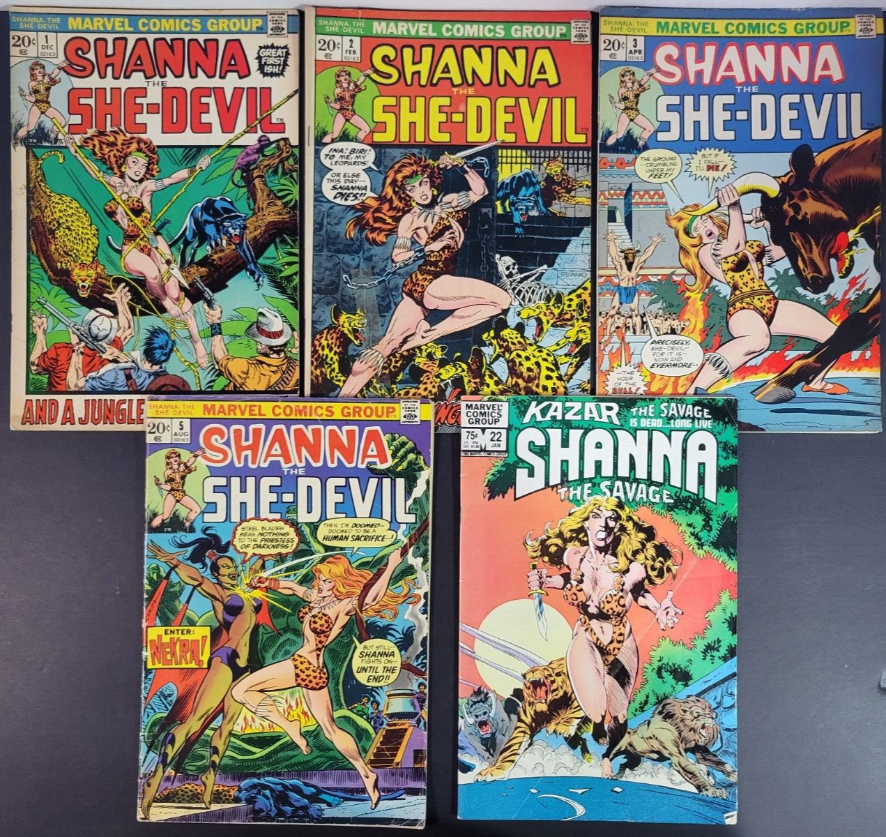 Shanna The She-Devil #1 2 3 5 Lot 1st Appearance of Shanna