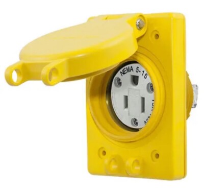 Hubbell HBL60W47 Watertight 15A Straight Blade Receptacle,Duplex,5-15R,125V.  D4