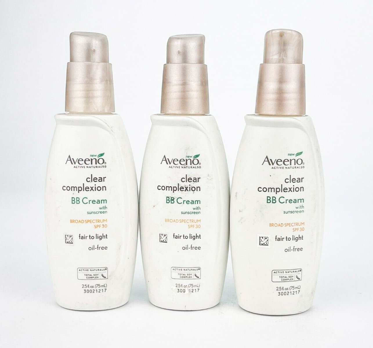 Sunscreen Spf 30 Fair To Light Soy Lot Of 3
