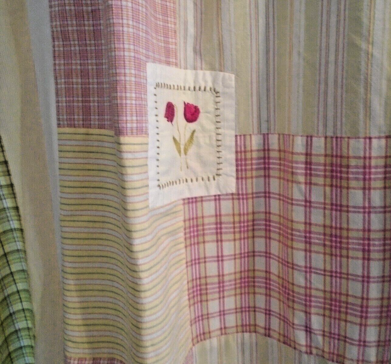 French Country Pastel Quilted Blocks Embroidered Spring