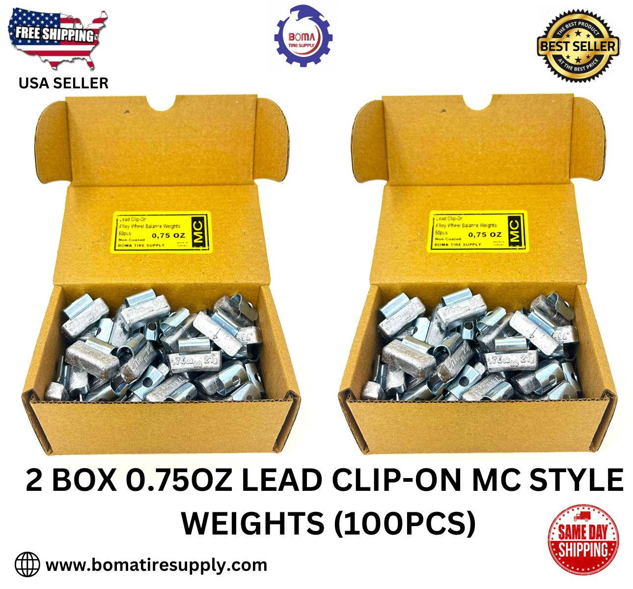100PCS LEAD CLIP-ON WHEEL BALANCE WEIGHT 0.75oz/21g MC STYLE (ALUMINUM WHEEL)