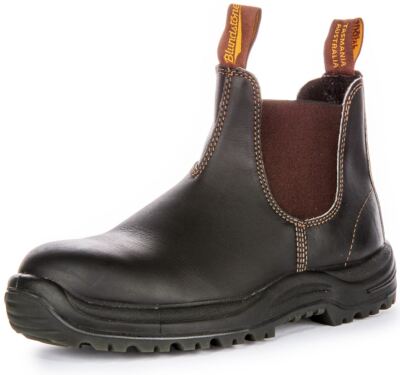 BLUNDSTONE BLUNDSTONE 192 KICK GUARD STEEL TOE PROTECTS ANKLE MENS BOOTS BROWN US 6 - 13