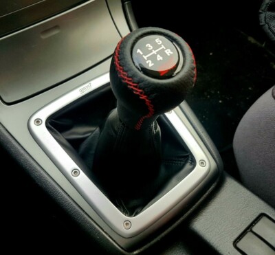 GEAR SHIFT KNOB FOR SUBARU IMPREZA WRX STI BRZ Black label 5 speed Red stitching