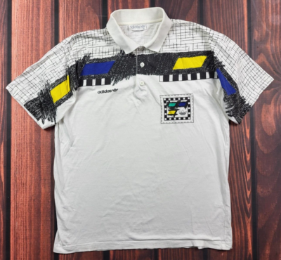 ADIDAS TENNIS SHIRT POLO JERSEY VINTAGE SIZE M Ivan Lendl STEFAN EDBERG