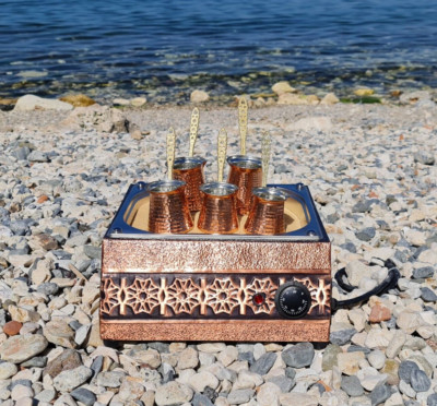 Bazaar Of Anatolia Versatile Sand Coffee Maker with Reusable Sand and Copper Pot