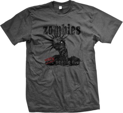 SALE Zombies Are Were People Too Scary One Eye Undead Zombie Charcoal T-shirt