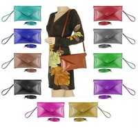 ITAL DAMEN TASCHE LACK LEDER UmhängeTasche Schultertasche Clutch Ledertasche