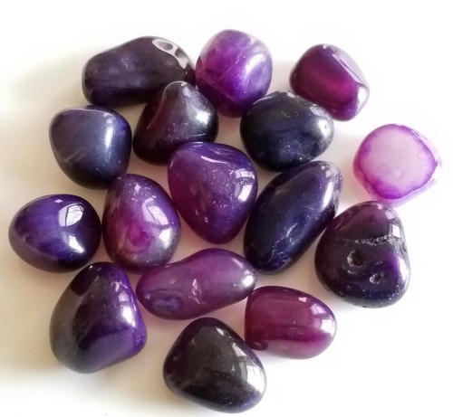 1/4 lb Tumbled Purple Brazilian Agate Gemstone Crystal 10-20 Stones Gem  Specimen | eBay