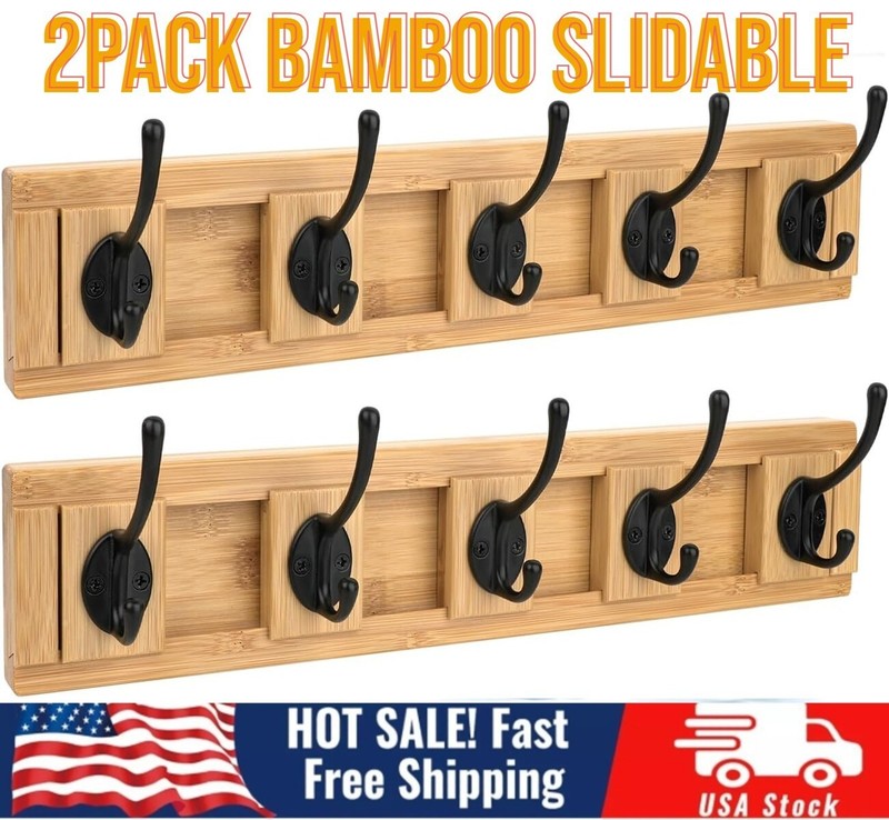 2Pack Coat Hooks for Wall Coat Rack Wall Mounted, Hat