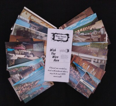 Wish You Were Here - New Mentalism, ESP, Mind Reading Magic Trick (post cards)