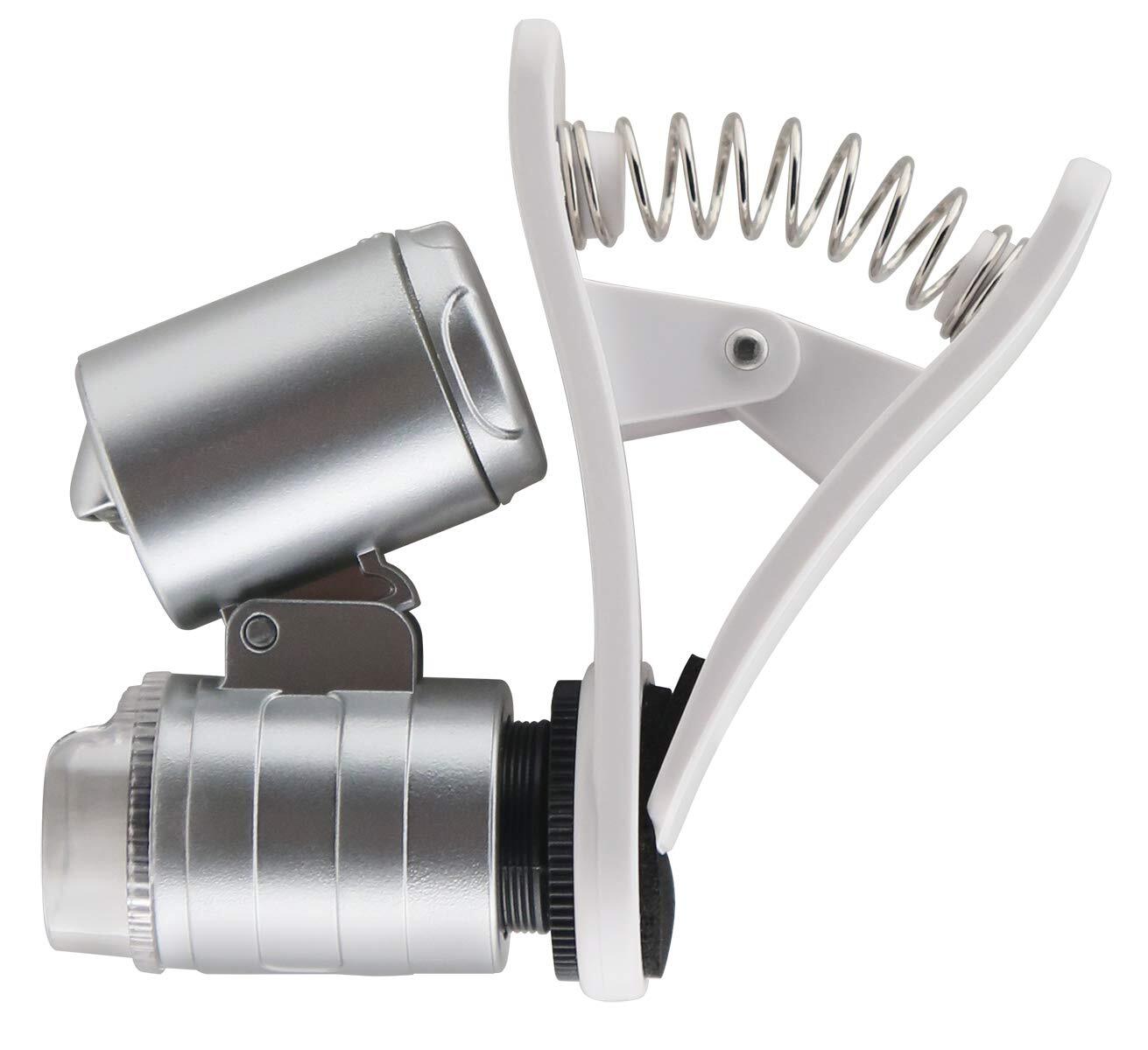 Grower's Edge Universal Cell Phone Illuminated Microscope w/ Clip - 60x