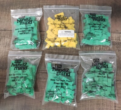 Hand2mind Base Ten Units Foam 100pc *Lot of 6 Bags*