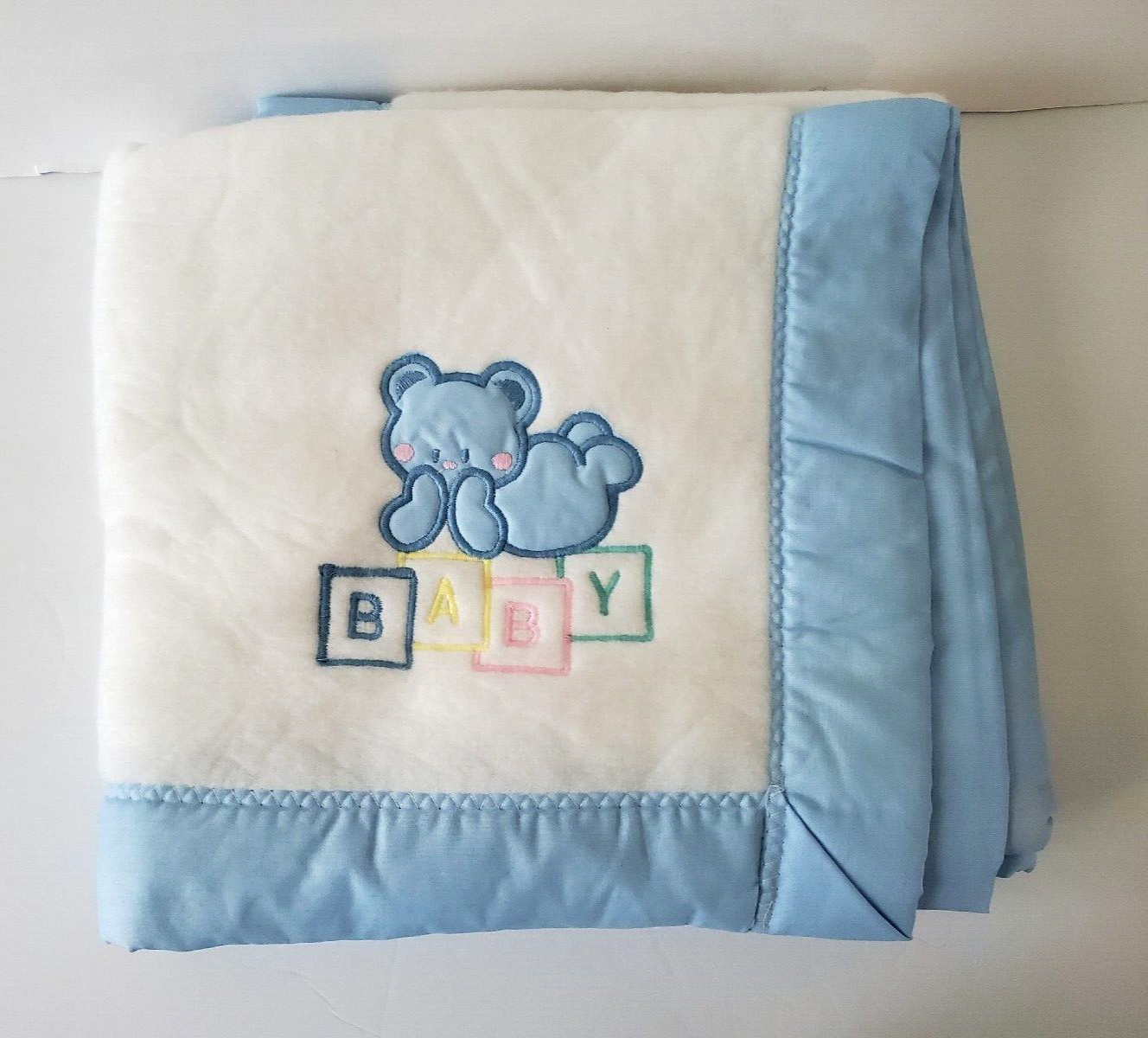 Blue Bear On  Blocks Baby Brand New 44