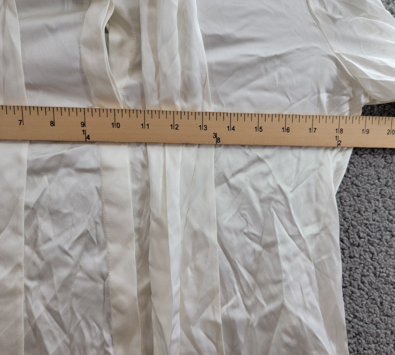Alice + Olivia Lloyd Stretch Blouse Women's S Off White Round Neck Long Sleeves~ - Picture 6 of 20