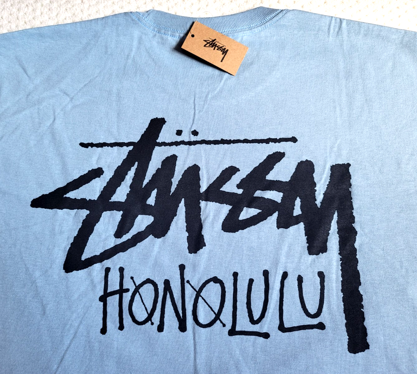 NWT STUSSY HONOLULU Hawaii Chapter Tee Limited SLATE BLUE LONG