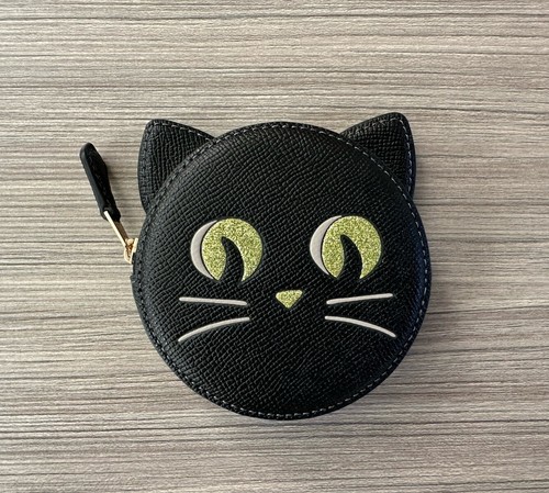 NWT Coach Halloween Cat Kitten Coin Case Purse Leather