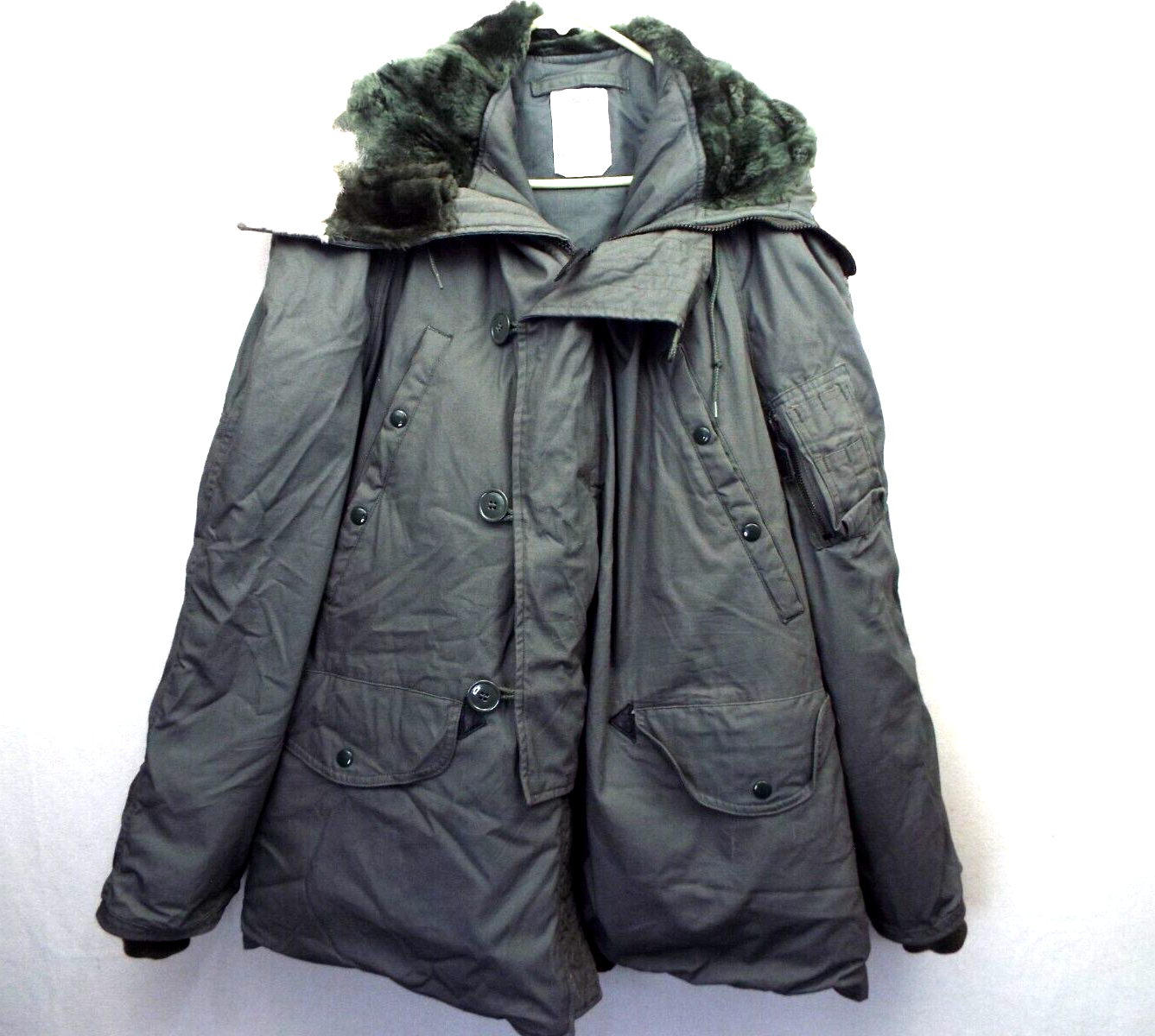 Vintage US Military Parka Mens L Gray Extreme Cold Weather