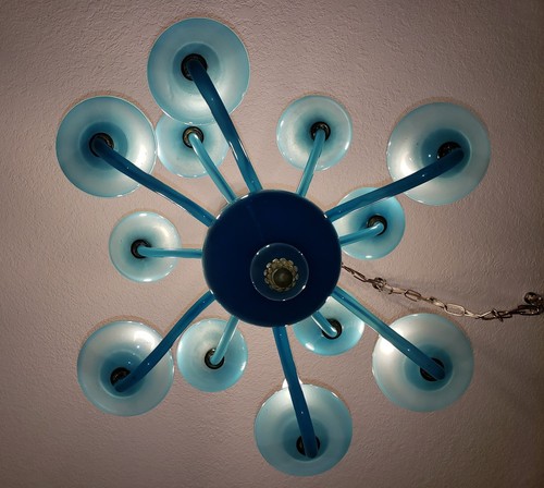 Mediterranean Blue Vintage Murano Glass Chandelier