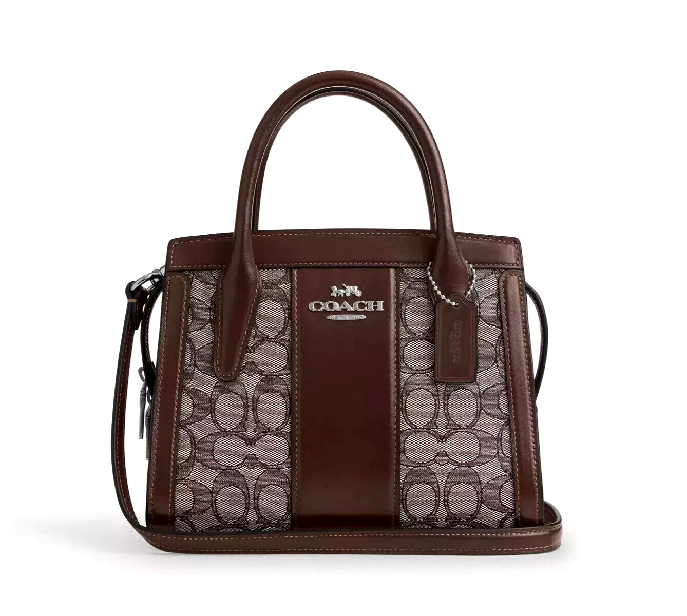 COACH Andrea Carryall Bag In Signature Jacquard Oak Maple COACH Andrea Carryall Bag In Signature Jacquard Oak Maple