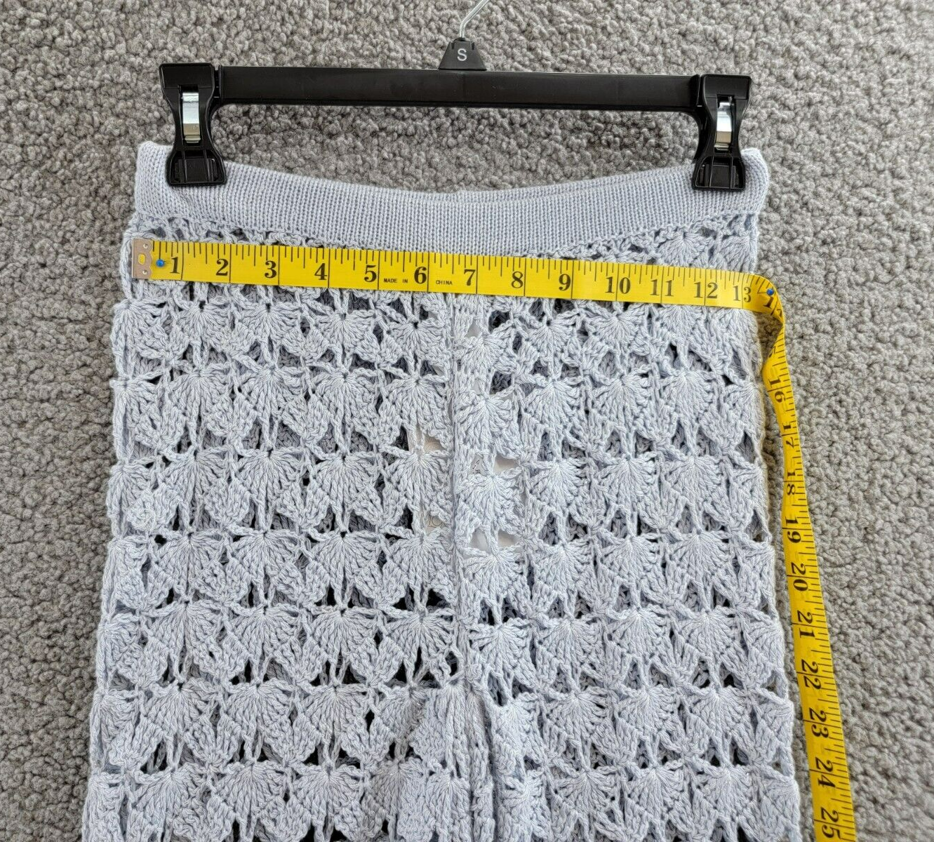 Capittana Crochet Pants Beachwear Cover-up Women's XS/S Light Blue Pull-On + - Picture 5 of 14