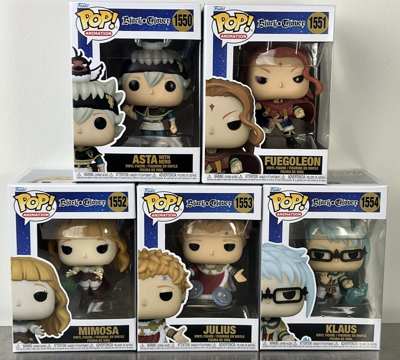 Funko POP! Black Clover - Asta, Klaus, Mimosa, Julius, Fuegoleon (SET of 5)  | eBay