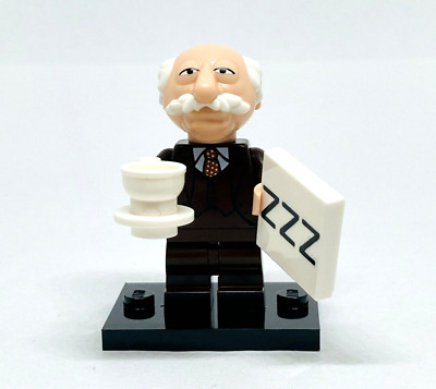 The Muppets: Waldorf w/ Tea and Boring Joke Sign LEGO Muppet Old Men Mini Figure