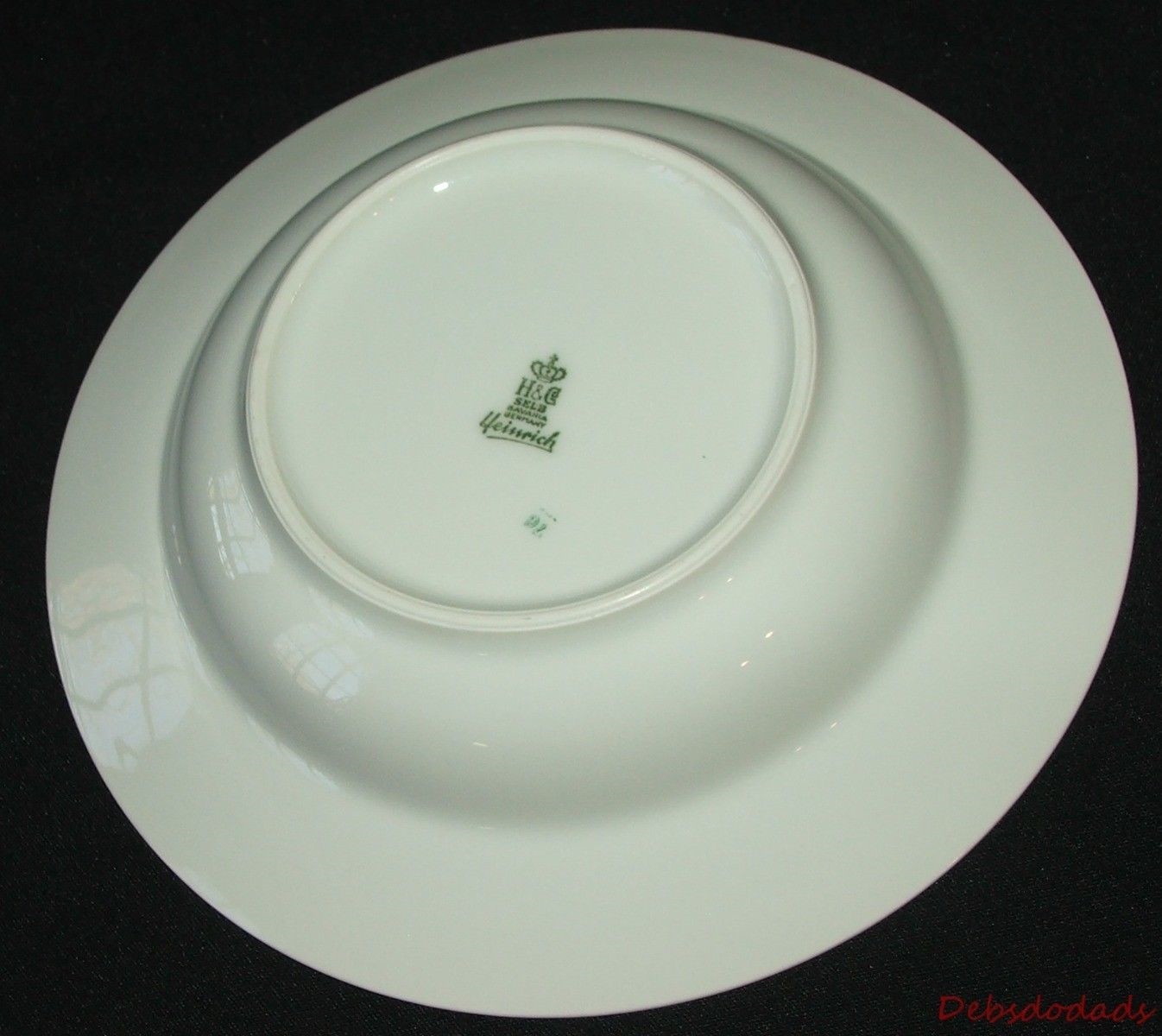 Heinrich H & C Selb China Soup Salad Bowl Bavaria Germany White Gold Band