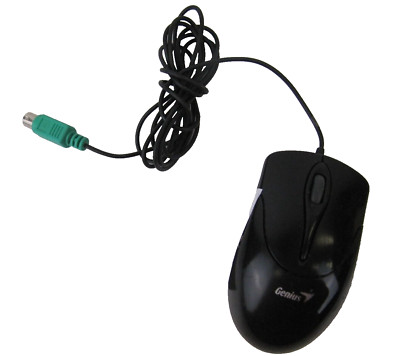 GENIUS Wired Mouse Corded Optical Black PS2 2 Button Scroll Wheel GM-050017
