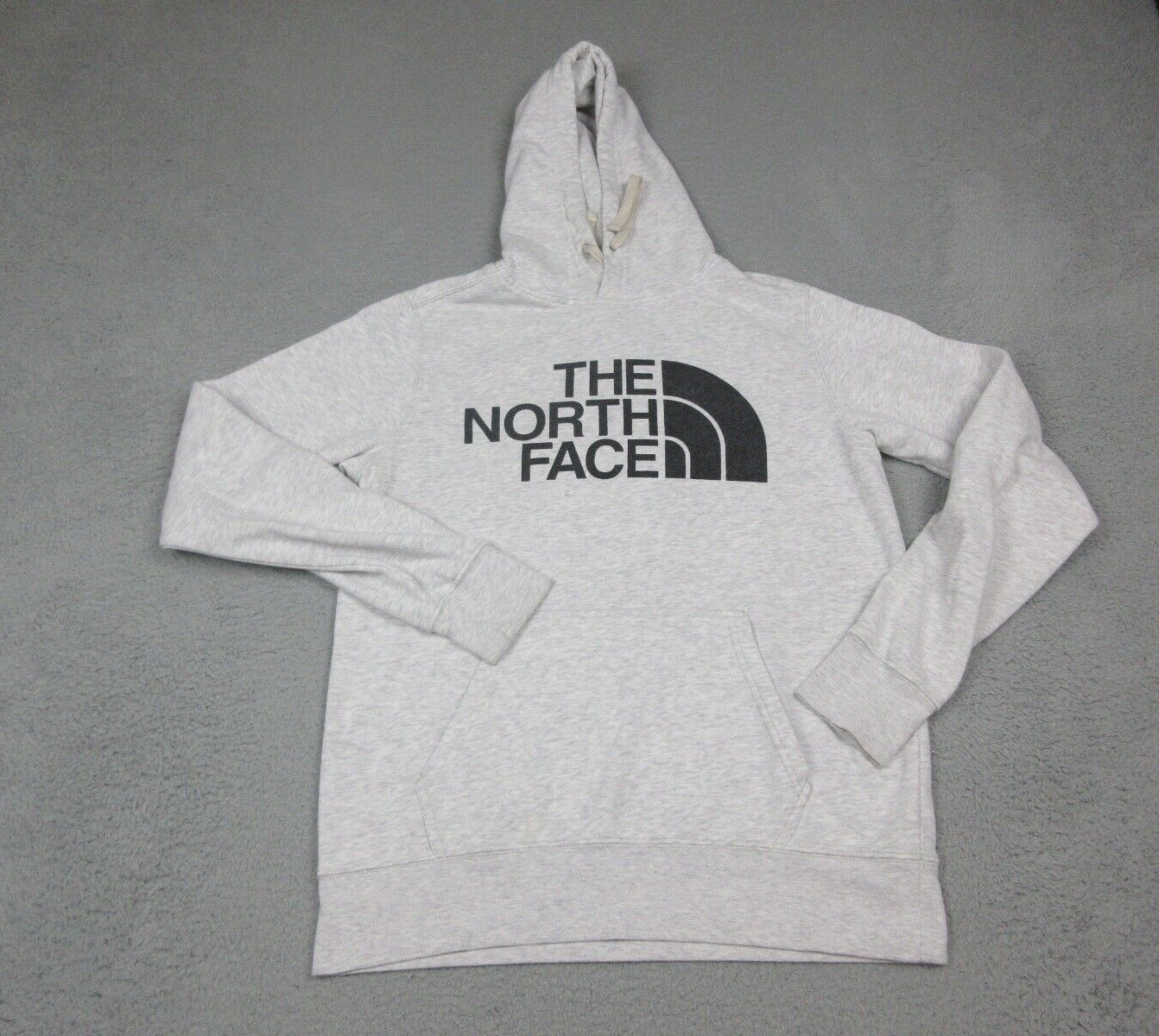 North Face Sweater Mens Small Gray Logo Hoodie Outdoors
