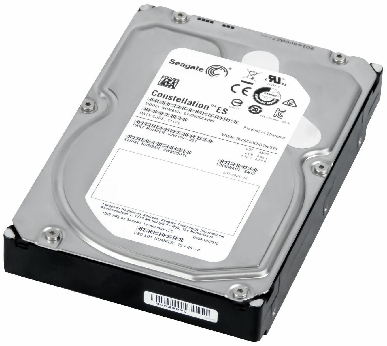 Seagate ST32000644NS（3.5インチ HDD 2TB） Hard Drive Seagate ES 2TB ST32000644NS 7200RPM 64MB SATA II