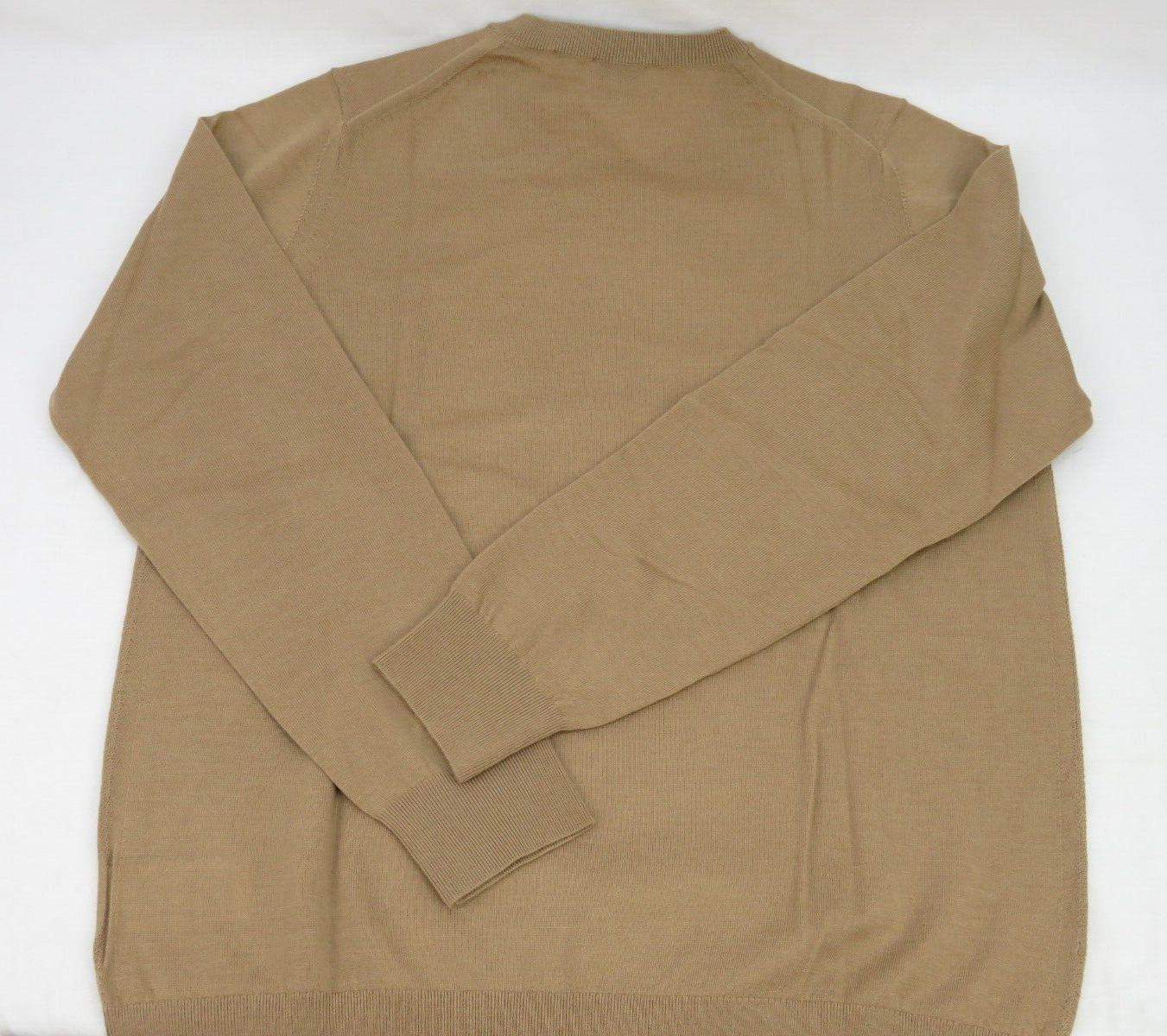 Pre-owned Burberry $830  Bempton Camel Merino Wool Elbow Check Patches Pullover Sweater S In Beige