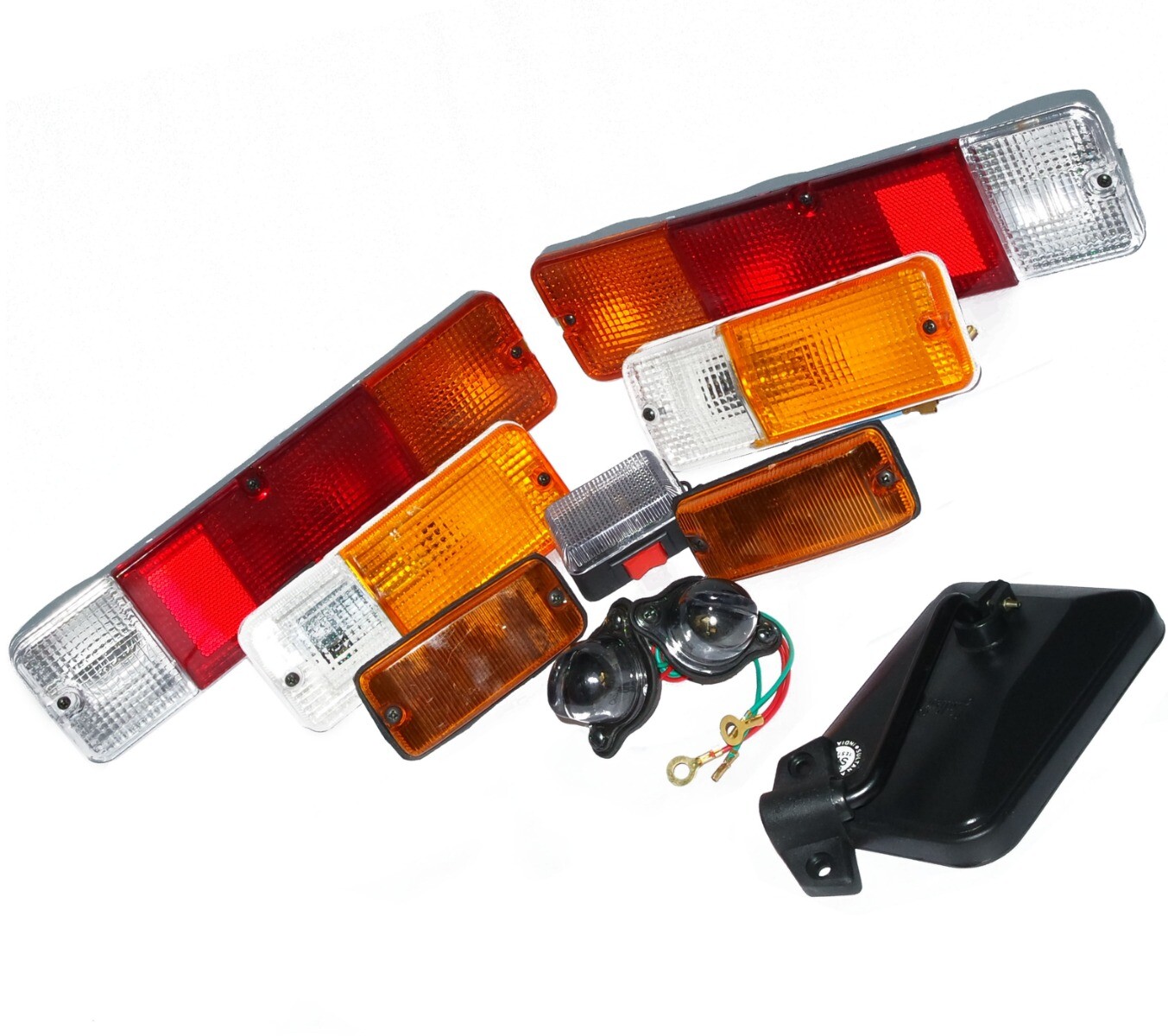 For Suzuki SJ Complete Light Set with RH Rear View Mirror Samurai SJ410 SJ413 Sierra Drover 