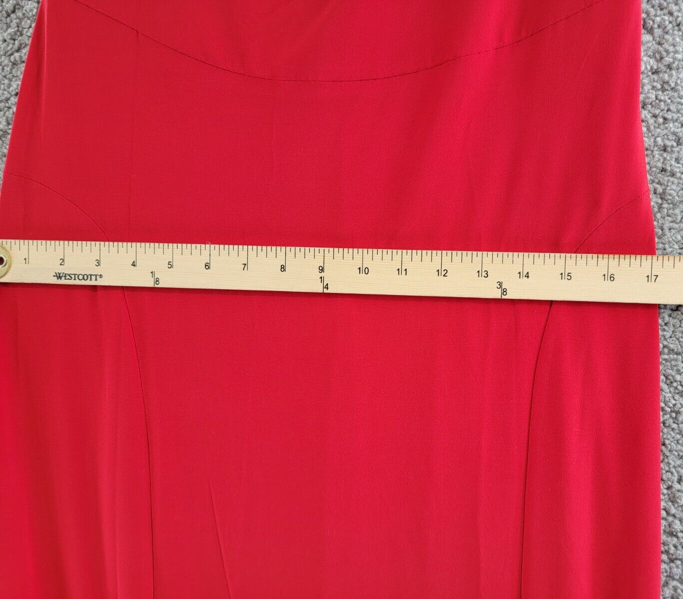 Norma Kamali Fishtail Gown Women's XL Tiger Red Straight Neck Strapless Pullover - Picture 6 of 15