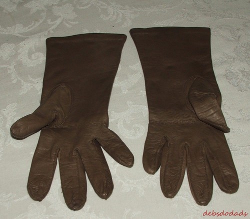 Vintage Women's Brown Leather Gloves Size 7 Made In Philippines