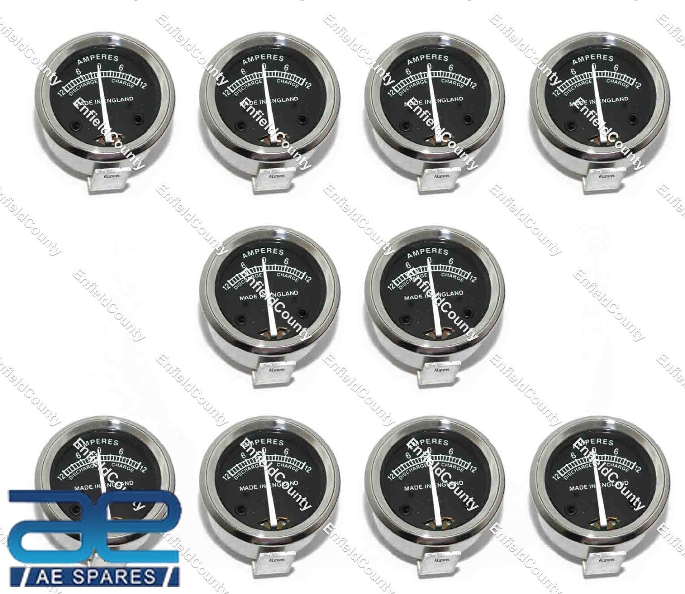 10 x Repro Lucas Type Ammeter Ampere Meter 12 Amp For Norton BSA Triumph 