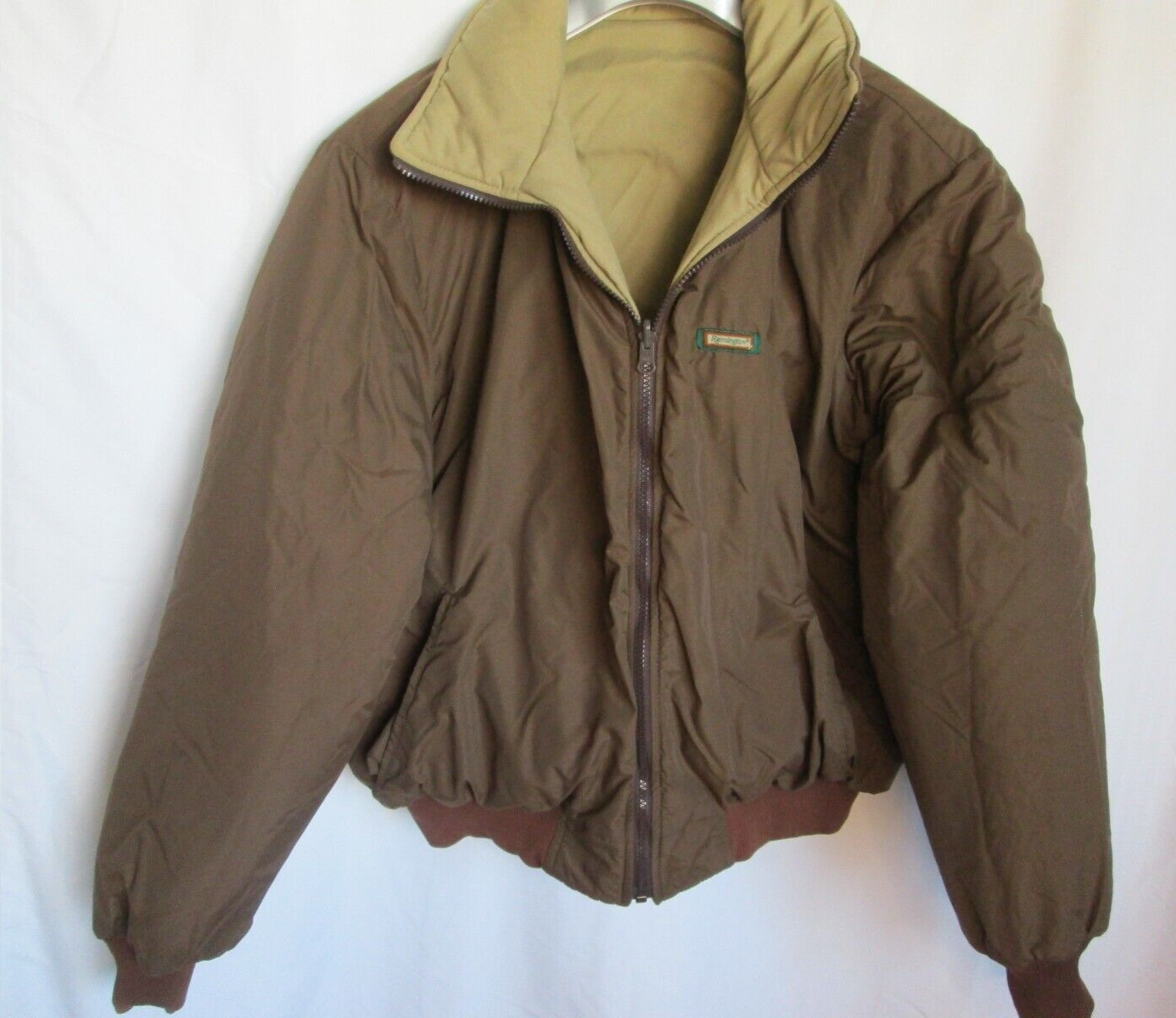 Vtg? REMINGTON Reversible Brown/Beige Insulated Zip Up Jacket Sz