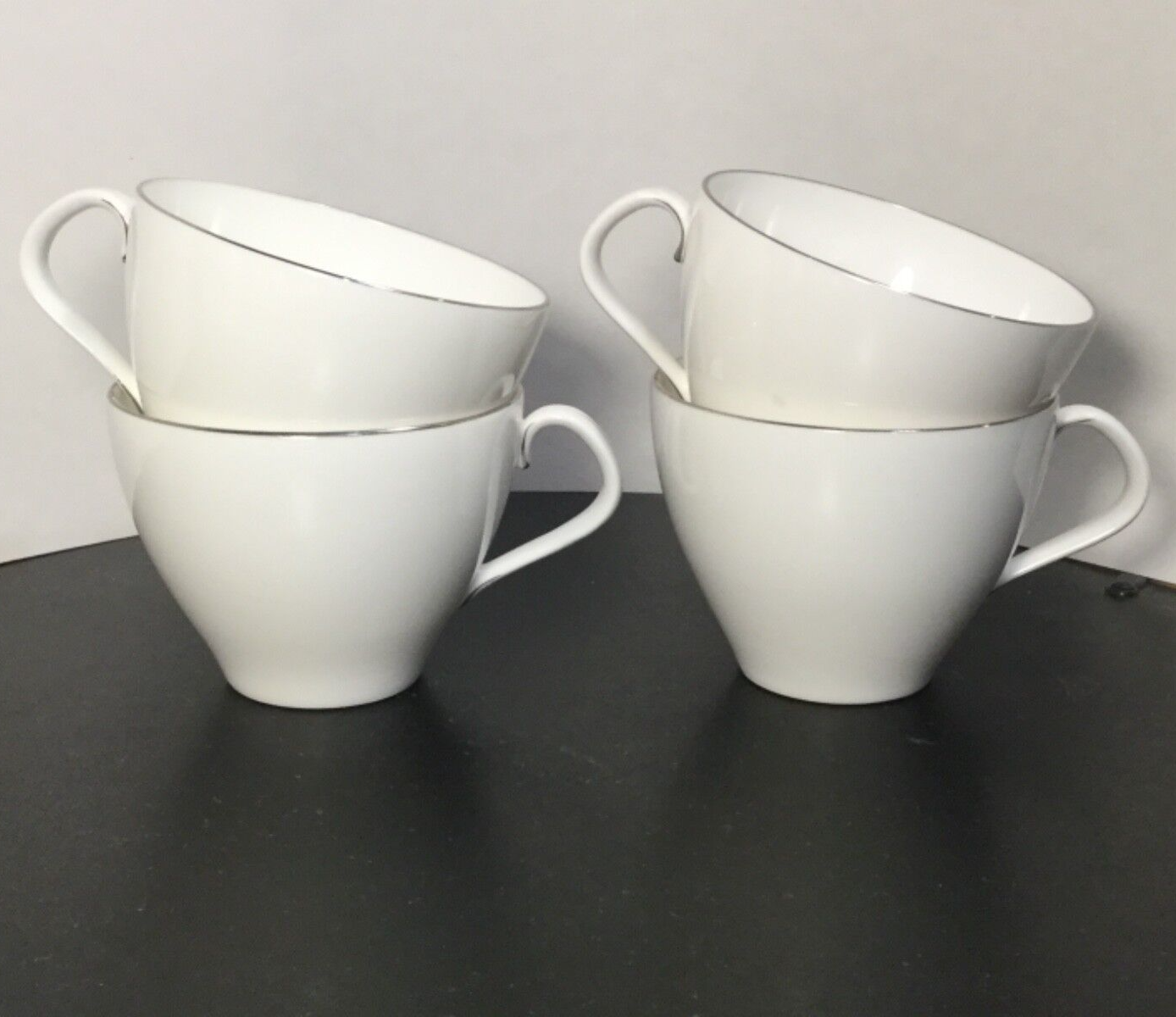 Royal Worcester - Snow Platinum - Flat Cup -FOUR - 4 - Z2699