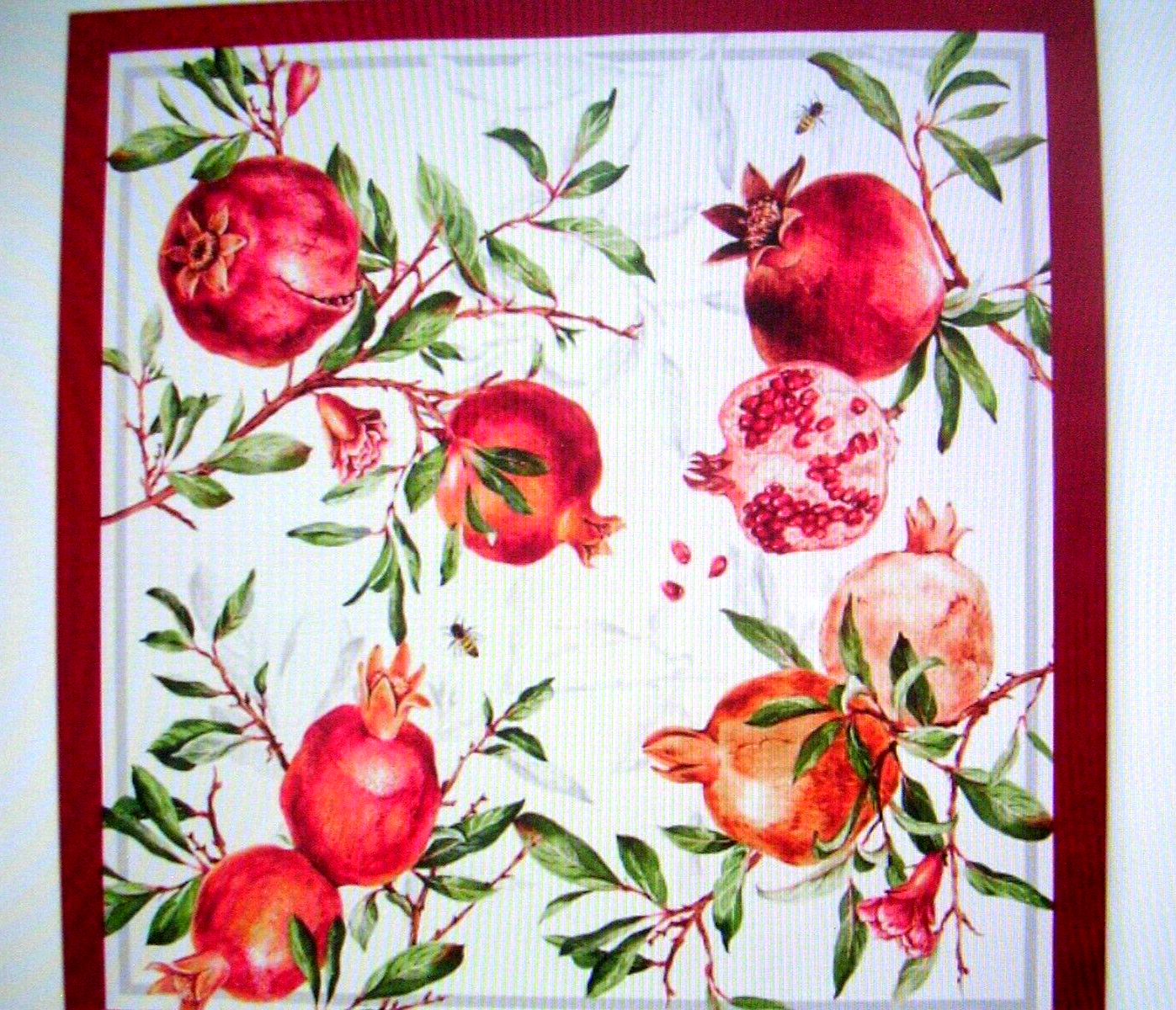 WILLIAMS SONOMA POMEGRANATE DINNER NAPKINS SET OF FOUR 100% COTTON NEW WITH TAGS